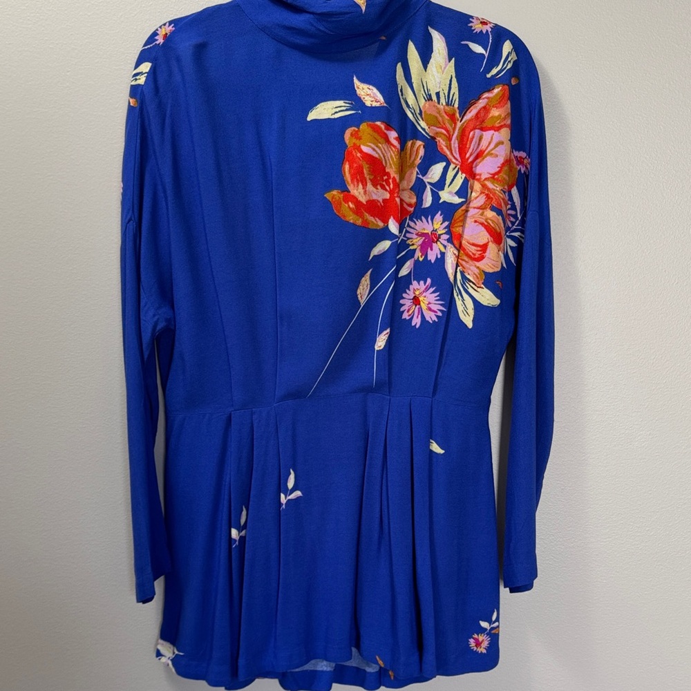 Free People Blue Floral Blouse